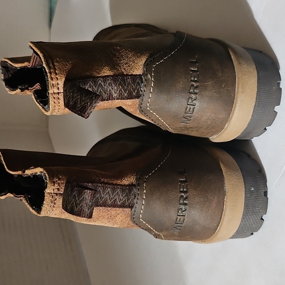 Merrell Emery Brown Leather Chelsea Ankle Boots - Picture 3 of 7